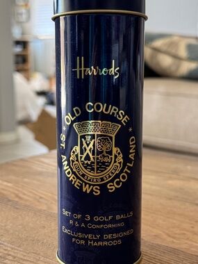 Harrods Old Course St. Andrews Golf Balls with Tin. Never Used